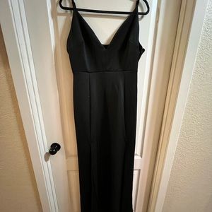 Women's Sexy Sleeveless Spaghetti Strap Backless Split Cocktail Long Dress